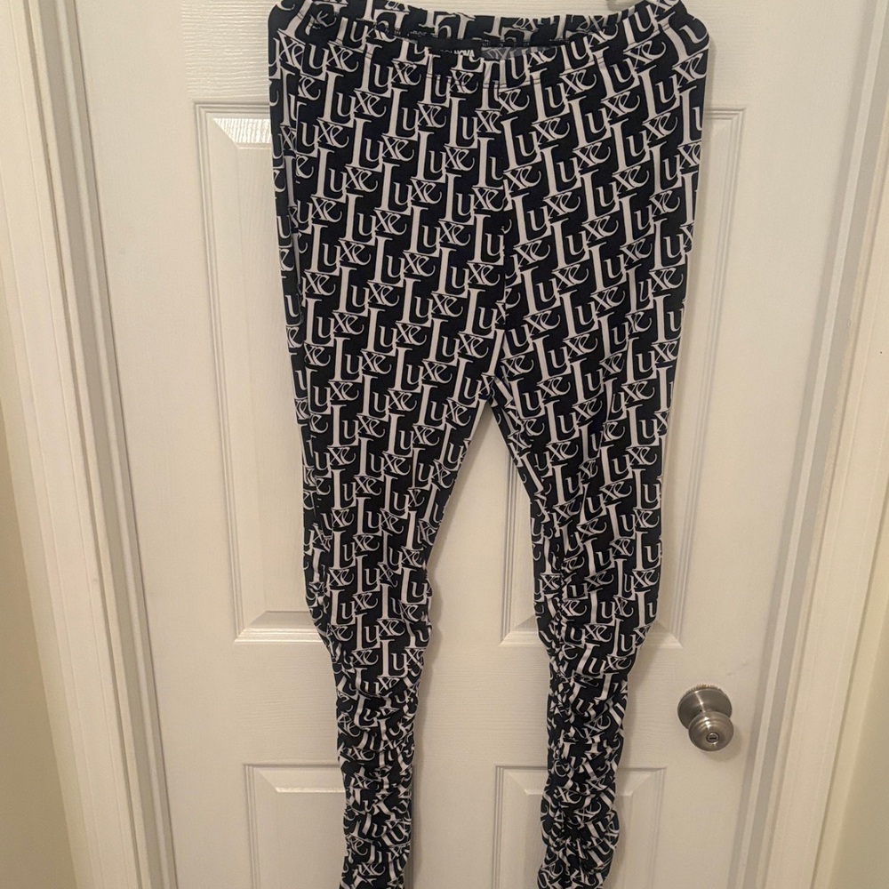Fashion Nova Black and White Luxe Print Pants